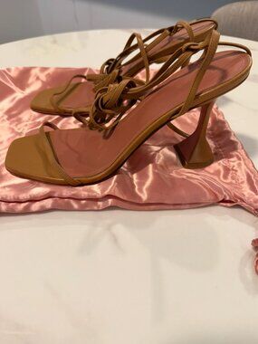 Amina Muaddi Vita Leather Gladiator Sandals